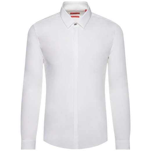 Hugo Boss koszula męska biała bez wzorów z klasycznym kołnierzykiem 