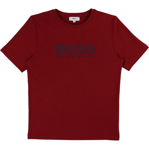 T-shirt chłopięce BOSS Hugo czerwony z krótkim rękawem 