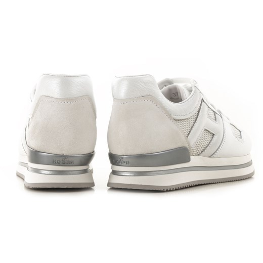 Buty sportowe damskie białe Hogan w stylu casual młodzieżowe na platformie bez wzorów sznurowane 