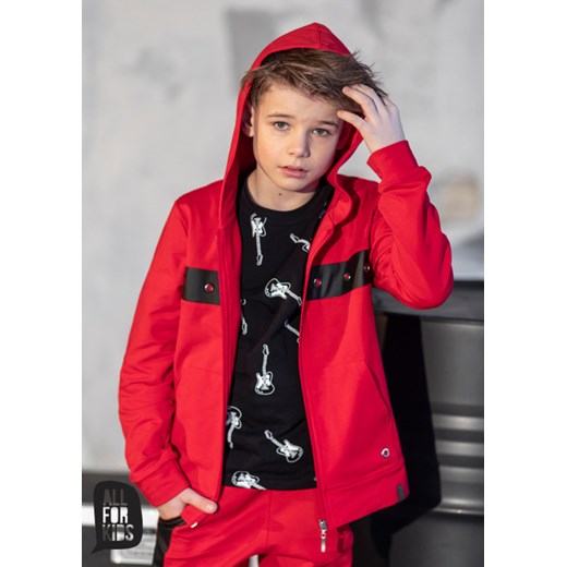 Czerwona bluza z kapturem 104/110 All For Kids  152/158 shop4kids.pl