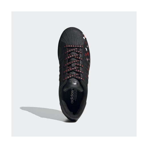 Czarne buty sportowe damskie Adidas sznurowane w nadruki 