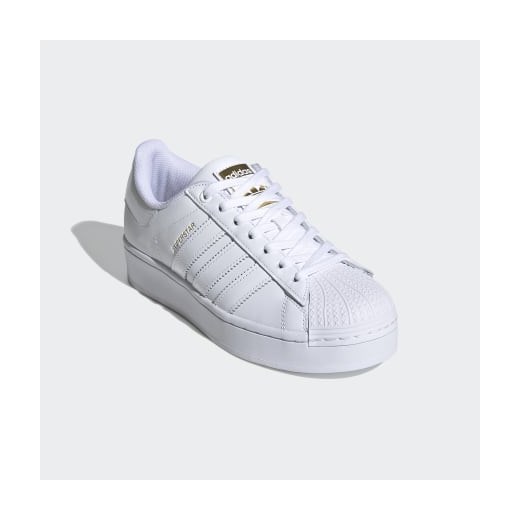 Buty sportowe damskie Adidas białe sznurowane płaskie bez wzorów 
