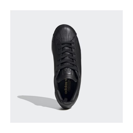 Buty sportowe damskie Adidas gładkie czarne płaskie skórzane 