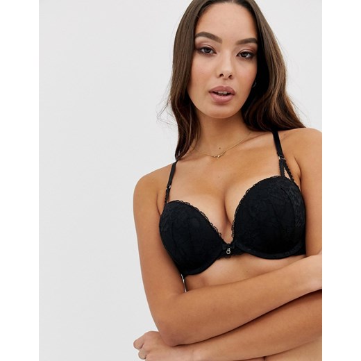 Ann Summers – Seksowny i maksymalnie uwydatniający biust czarny koronkowy biustonosz