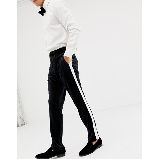 ASOS DESIGN – Czarne obcisłe spodnie garniturowe na studniówkę-Czarny