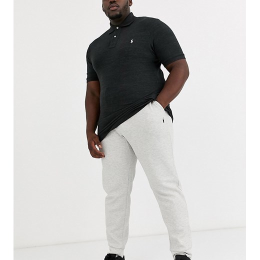 Polo Ralph Lauren – Big & Tall – Szare melanżowe joggersy z mankietami ozdobione logo z graczem polo-Szary