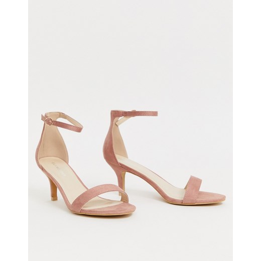 Glamorous – Różowe minimalistyczne sandały na obcasie typu kaczuszka-Różowy