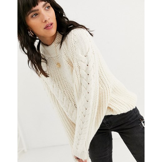 Sweter damski Asos Design Odzież Damska BK biały RFOX Sweter damski Asos Design Odzież Damska BK biały RFOX