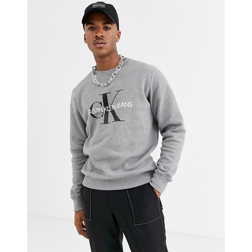 Calvin Klein Jeans – Szara bluza z logo-Szary