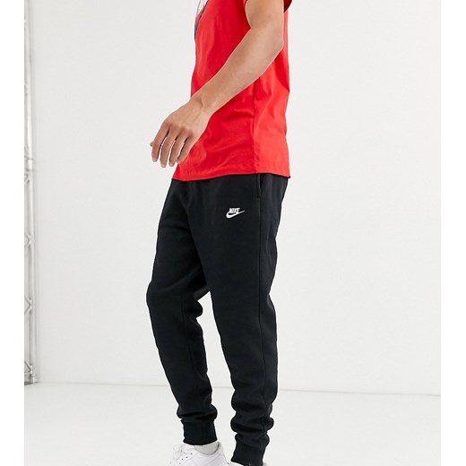 Nike Tall – Club – Czarne joggersy ze ściągaczami-Czarny