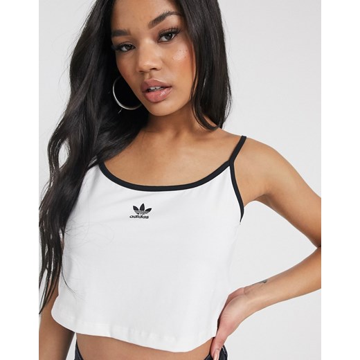 Biała bluzka damska Adidas Originals z okrągłym dekoltem 