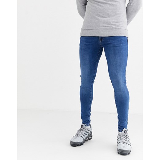 River Island - Jasnoniebieskie dopasowane jeansy z efektem sprania