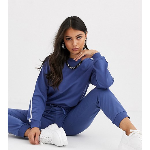 ASOS DESIGN - Dres: bluza /  joggersy z kontrastującym łączeniem-Niebieski