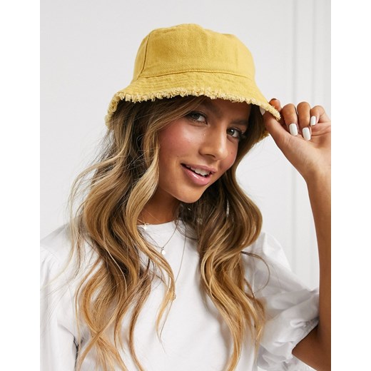 ASOS DESIGN – Płócienny kapelusz typu bucket w kolorze musztardowym-Żółty