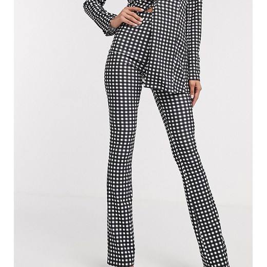 ASOS DESIGN Tall – Dżersejowy garnitur ze spodniami o dopasowanym kroju w kratkę-Wielokolorowy