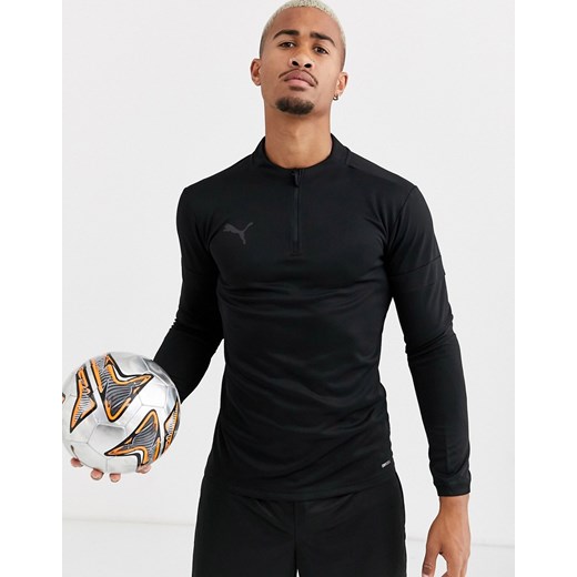 Puma Football – Czarna bluza dresowa z zamkiem 1/4 – tylko w ASOS-Czarny