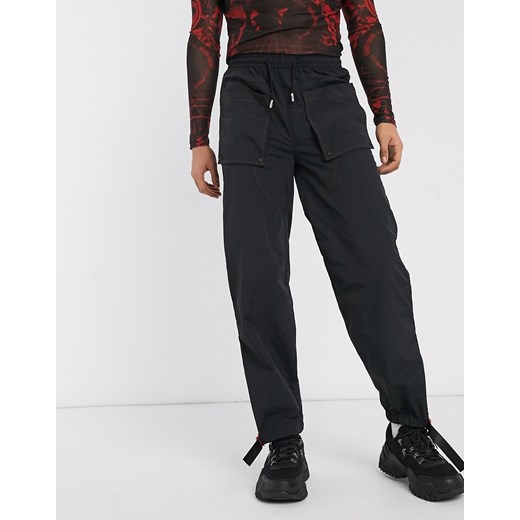 Jaded – Czarne kontrastowe spodnie-Czarny
