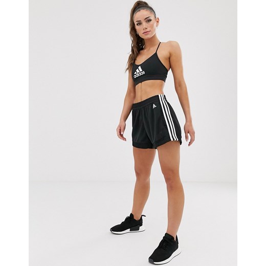 adidas – Training – three stripes Czarne szorty-Czarny