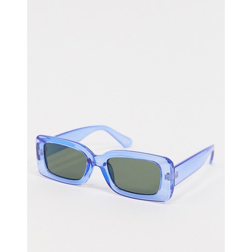 ASOS DESIGN – Niebieskie kwadratowe okulary przeciwsłoneczne