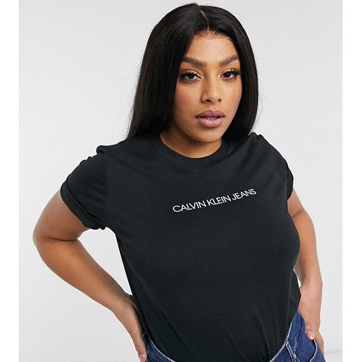 Calvin Klein Jeans Inclusive shrunken – T-shirt z logo-Czarny