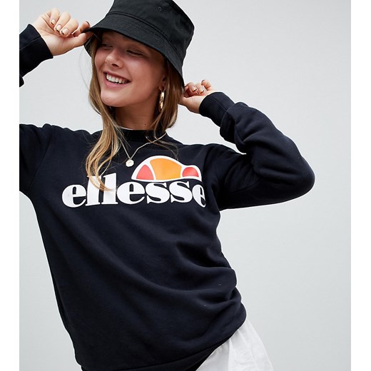 Ellesse – Bluza dresowa o kroju boyfriend z logo na klatce piesiowej-Czarny