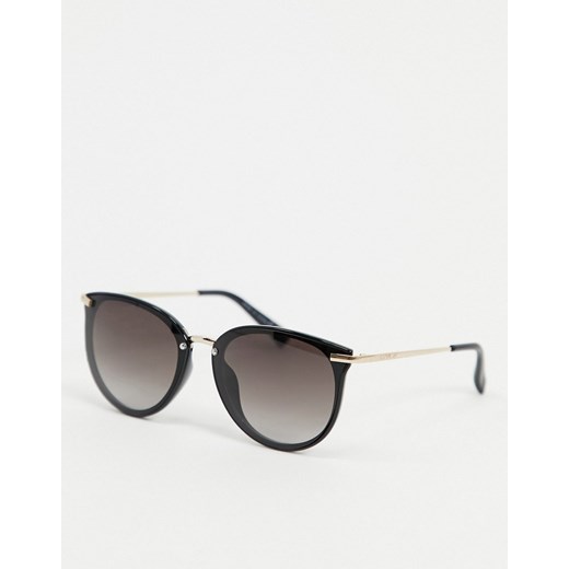 River Island – Czarne okulary przeciwsłoneczne w stylu retro z efektem ombre-Czarny