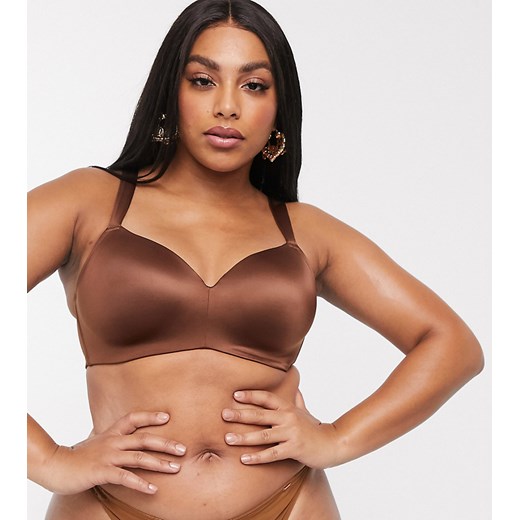 Savage x Fenty Curvy – Mahoniowy stanik bez fiszbin-Neutralne