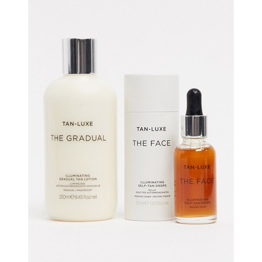 Tan Luxe – The Face & The Gradual – Zestaw kosmetyków brązujących – średnia/ciemna opalenizna – w zestawie taniej 21%-Bezbarwny