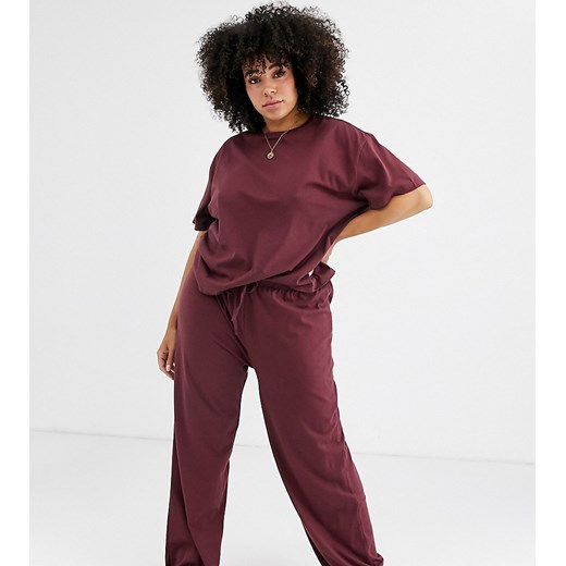 ASOS DESIGN Curve – Mix & Match – Spodnie od piżamy z dżerseju-Brązowy