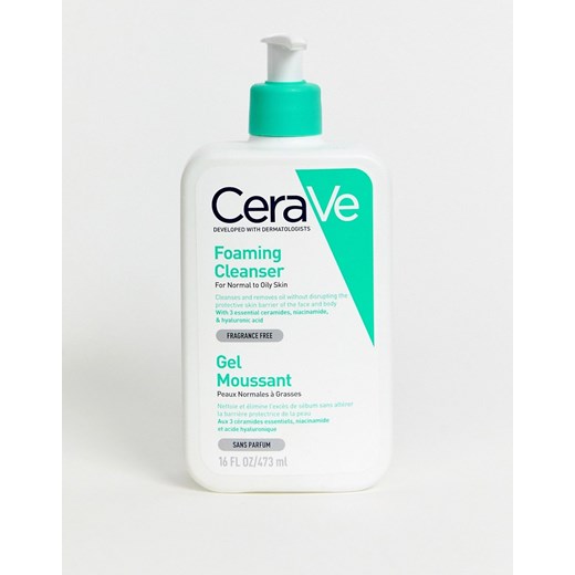 CeraVe – Myjąca pianka niewysuszająca skóry z zawartością kwasu hialuronowego, dla skóry tłustej i normalnej 473 ml-Brak koloru