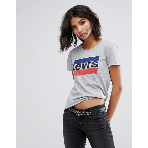 Levi's – Perfect T-shirt z logo vintage-Szary