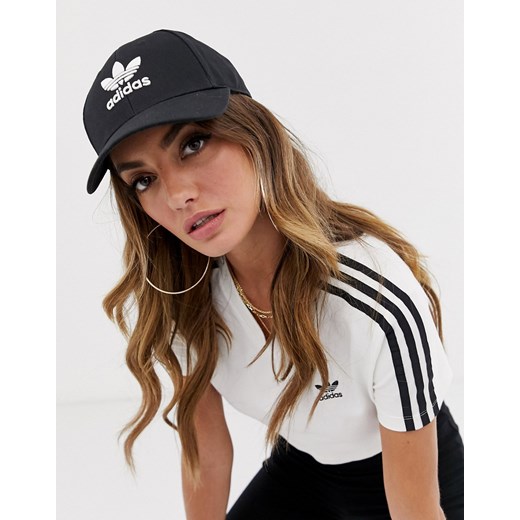 adidas – Originals – Czarna czapka z logo trefoil-Czarny