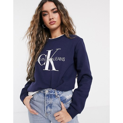 Calvin Klein – Bluza z monogramem-Granatowy