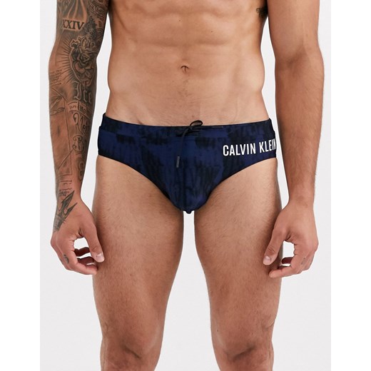 Calvin Klein – Obcisłe majtki kąpielowe z logo-Niebieski