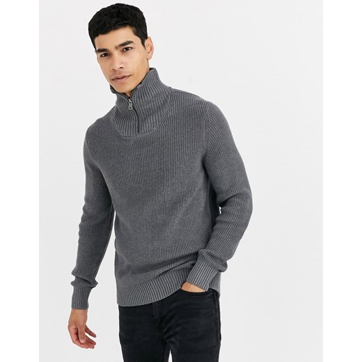 Celio – Szary sweter z golfem na zamek pod szyją