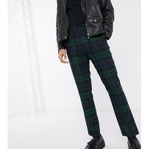 Heart & Dagger – Spodnie o bardzo obcisłym kroju w szkocką kratę-Zielony
