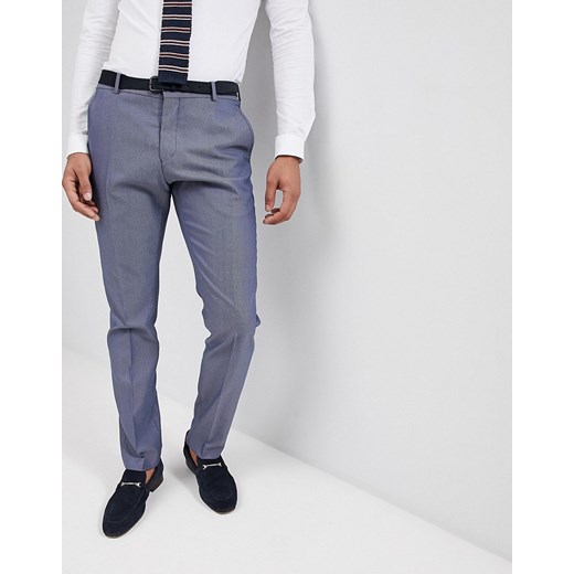Selected Homme – Teksturowane spodnie garniturowe o dopasowanym kroju-Granatowy