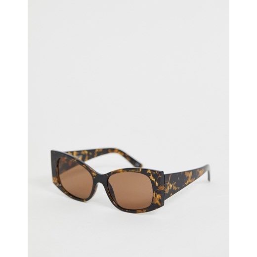ASOS DESIGN – Oversize – Okulary przeciwsłoneczne z kwadratowymi i zakrzywionymi oprawkami-Brązowy