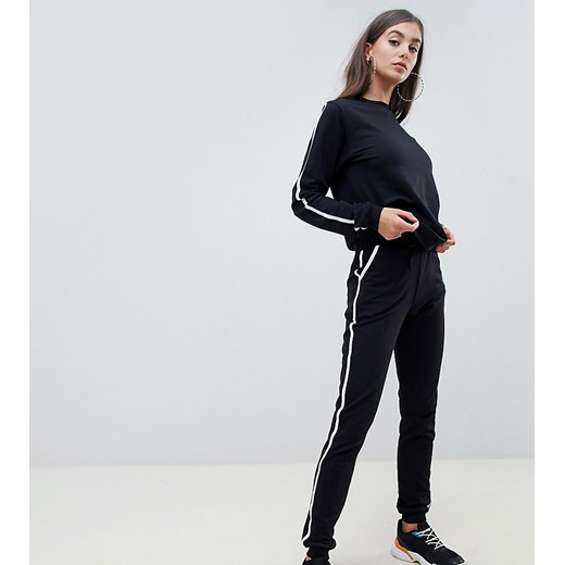 ASOS DESIGN - Tall - Dres: bluza/  joggersy z kontrastującym łączeniem-Czarny