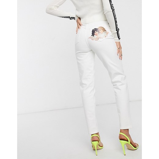 Fiorucci – Tara – Jeansy z prostymi nogawkami z nadrukiem aniołków-Biały