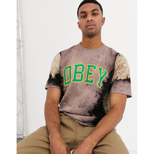 T-shirt męski wielokolorowy OBEY z krótkimi rękawami 