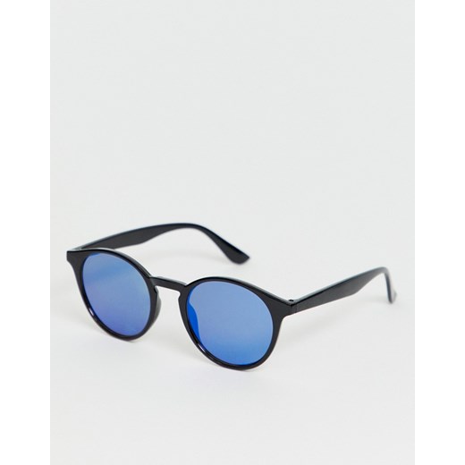 SVNX - Okulary przeciwsłoneczne z oprawkami w stylu retro i przyciemnianymi szkłami-Czarny
