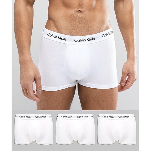 Calvin Klein – Bokserki z niskim stanem z elastycznej bawełny 3-pak-Biały