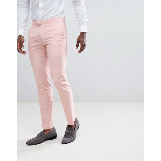 Farah – Różowe spodnie garniturowe o obcisłym kroju-Różowy