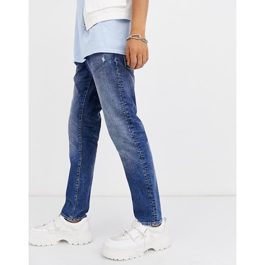 G-Star Radar – Jasnoniebieskie jeansy ze zwężanymi prostymi nogawkami i suwakiem