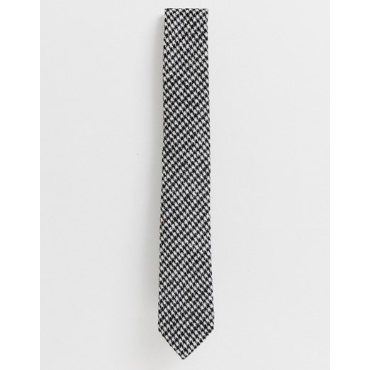 Gianni Feraud – Flanelowy krawat ze wzorem w pepitkę-Czarny