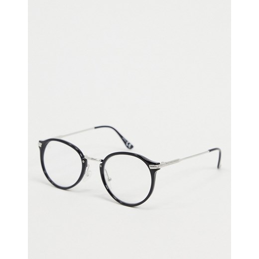 Jeepers Peepers – Okrągłe okulary z przezroczystymi soczewkami, z czarnymi oprawkami