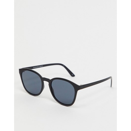 Le Specs – Czarne okrągłe okulary przeciwsłoneczne-Czarny