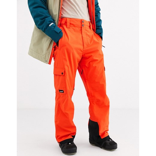 Planks – Good Times – Pomarańczowe ocieplane spodnie narciarskie-Pomarańczowy