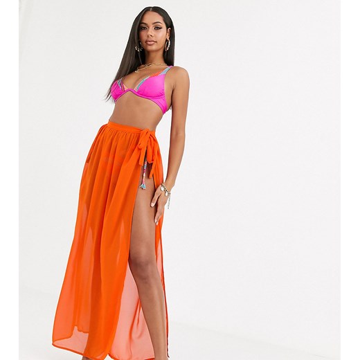South Beach – Spódnica plażowa wiązana w talii-Pomarańczowy
